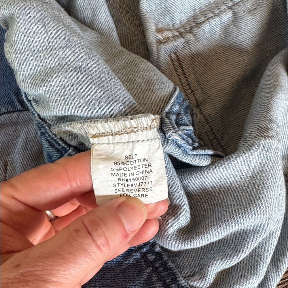 Vervet denim button down sleeveless ultra wide leg jumpsuit (flaw) large - Picture 7 of 11